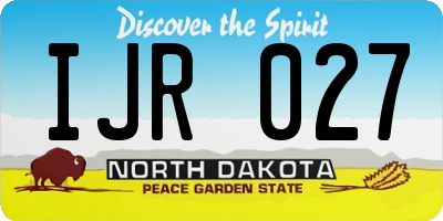ND license plate IJR027