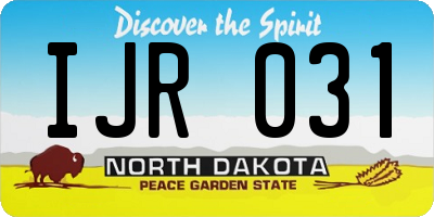 ND license plate IJR031