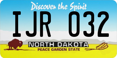 ND license plate IJR032