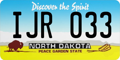 ND license plate IJR033