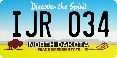 ND license plate IJR034