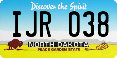 ND license plate IJR038