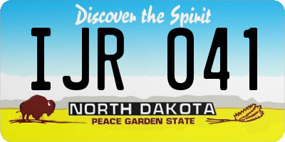 ND license plate IJR041