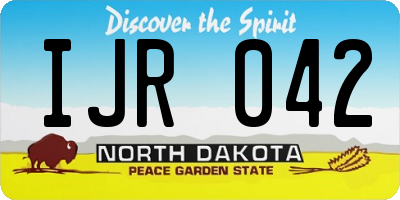 ND license plate IJR042