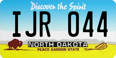 ND license plate IJR044