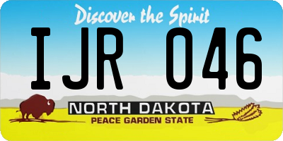 ND license plate IJR046