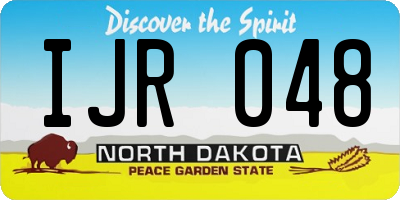 ND license plate IJR048