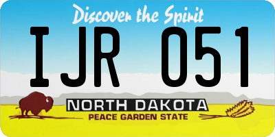 ND license plate IJR051
