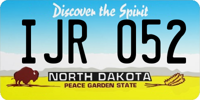 ND license plate IJR052