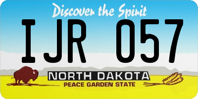 ND license plate IJR057