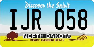 ND license plate IJR058
