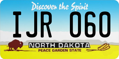 ND license plate IJR060