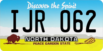 ND license plate IJR062