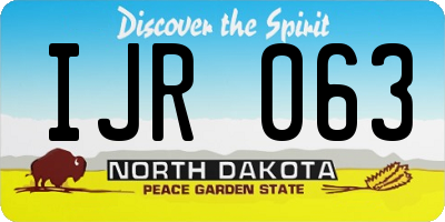 ND license plate IJR063