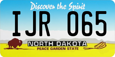 ND license plate IJR065