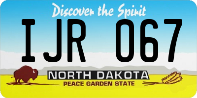 ND license plate IJR067