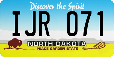 ND license plate IJR071