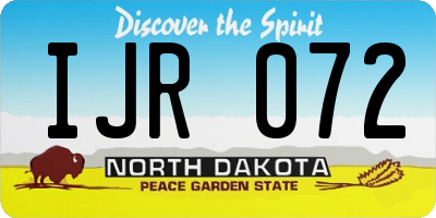 ND license plate IJR072
