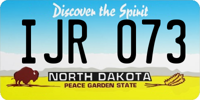 ND license plate IJR073