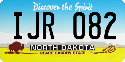 ND license plate IJR082