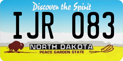 ND license plate IJR083
