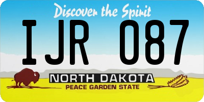 ND license plate IJR087