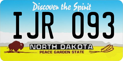 ND license plate IJR093
