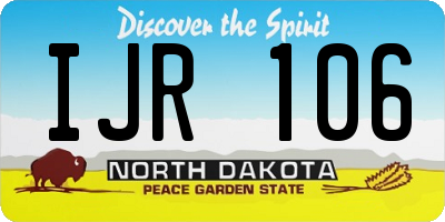 ND license plate IJR106