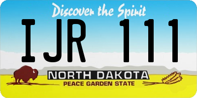 ND license plate IJR111