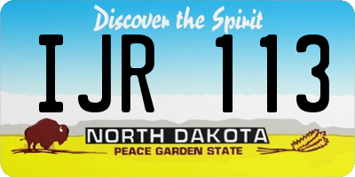 ND license plate IJR113