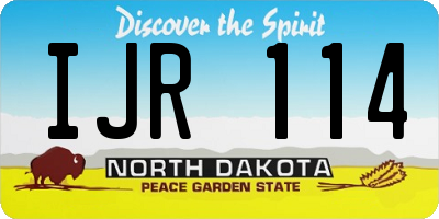 ND license plate IJR114