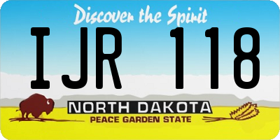 ND license plate IJR118