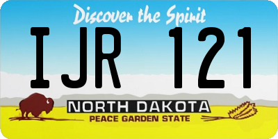 ND license plate IJR121