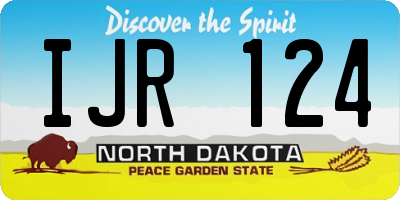 ND license plate IJR124