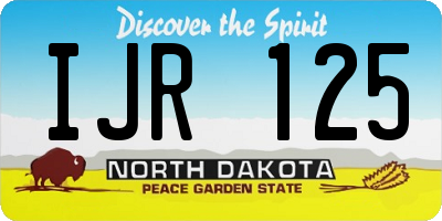 ND license plate IJR125