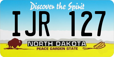 ND license plate IJR127
