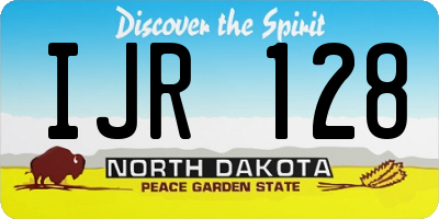 ND license plate IJR128