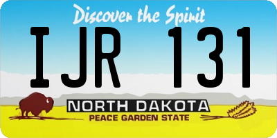 ND license plate IJR131