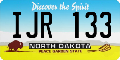 ND license plate IJR133