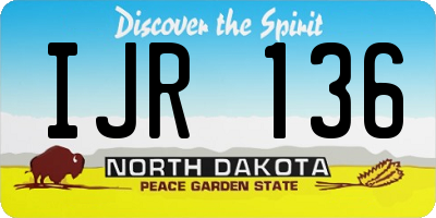 ND license plate IJR136