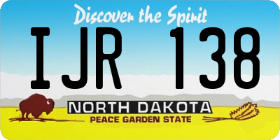 ND license plate IJR138