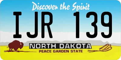 ND license plate IJR139