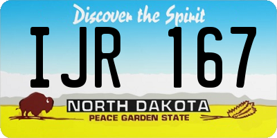ND license plate IJR167