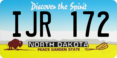 ND license plate IJR172