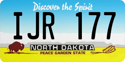 ND license plate IJR177