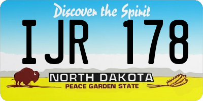 ND license plate IJR178