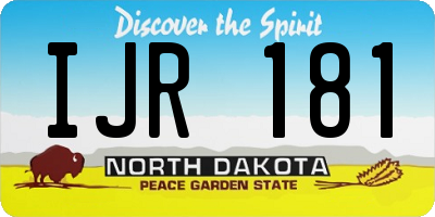 ND license plate IJR181