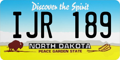ND license plate IJR189