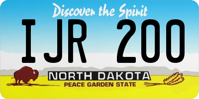 ND license plate IJR200