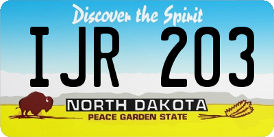ND license plate IJR203